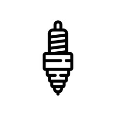 Obraz premium Spark Plug Outline Icon. A clean and simple black outline icon of a spark plug, isolated on a pure white background.
