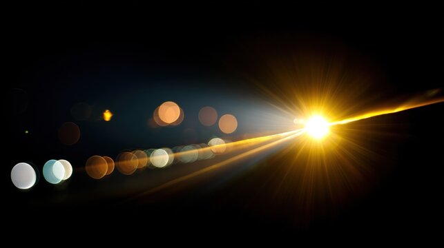 Golden light bursts from the right, spreading intense rays across the darkness