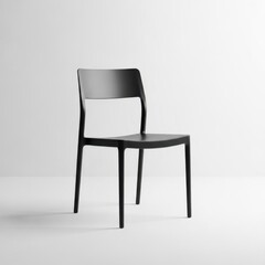 Obraz premium Sleek Black Chair on White Background