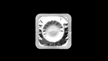 Close-up of condom in foil