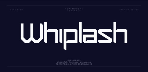 Modern abstract digital alphabet font