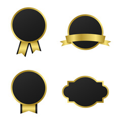 Elegant Black and Gold Decorative Labels for Luxury Awards and Honors