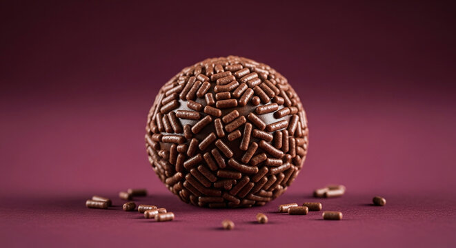 Gourmet Brigadeiro. Dark Pink background.