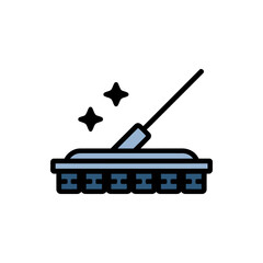 Fototapeta premium Floor Mop Cleaning Tool Icon. A minimalist black silhouette icon depicting a floor mop or cleaning tool. 