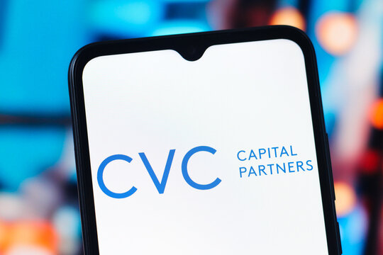 In this photo illustration, the CVC Capital Partners logo is seen displayed on a smartphone screen.