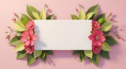Fototapeta premium Beautiful mother's day floral frame for greeting cards and gifts