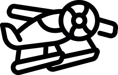 Floatplane soaring through the sky, showcasing its pontoons and propeller in motion © ylivdesign