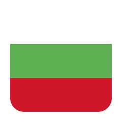 Square icon with the image of the flag of Bulgaria on a transparent background. SVG. Vector graphics