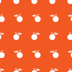 Orange Fruits Seamless Pattern on Orange Color background