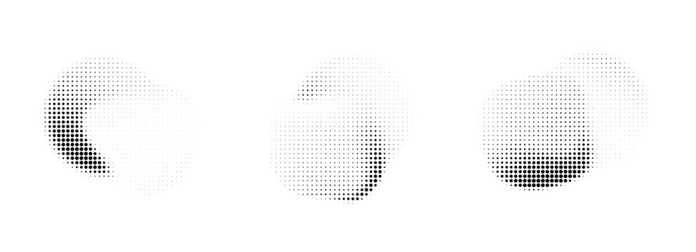 Asymmetric halftone dot pattern with soft gradient fade and minimal texture