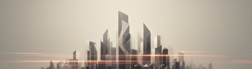 City with skyscrapers in the background