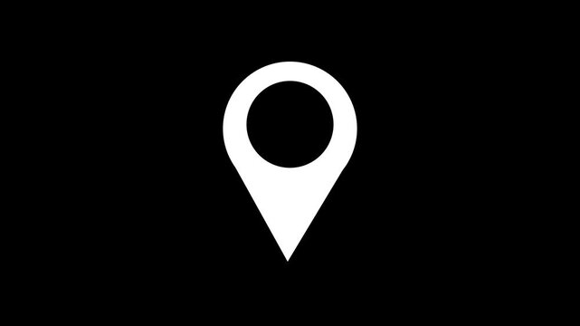 Map pointer icon set with pin symbols for navigation and location markers,on a black background,Tourism and travel concept animation location mark point.