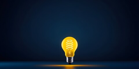 Light yellow Bulb Idea Concept for Business, Creativity, Innovation and Problem Solving