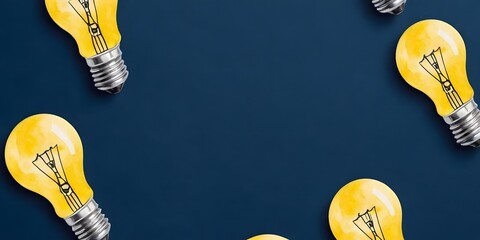 Light yellow Bulb Idea Concept for Business, Creativity, Innovation and Problem Solving