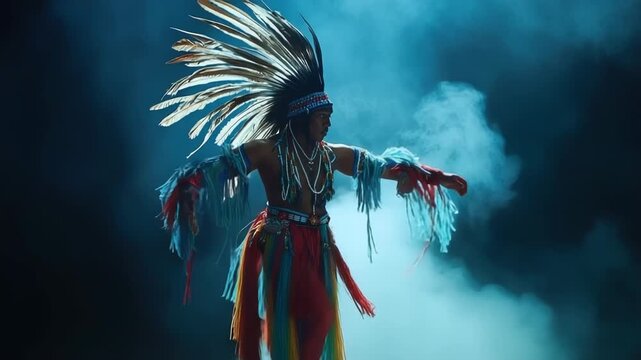 Indigenous dancer performing a traditional ritual at the Oruro Carnival showcasing colorful costumes and cultural heritage