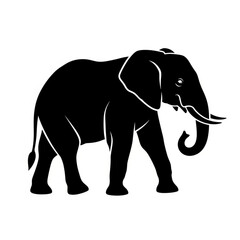 Obraz premium Black silhouette of an elephant side view