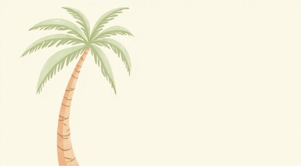 Palm tree with a white background and a yellow background