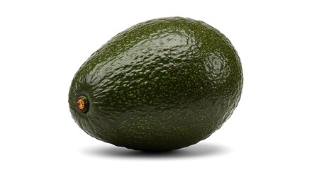Single Avocado Fruit on Transparent Background