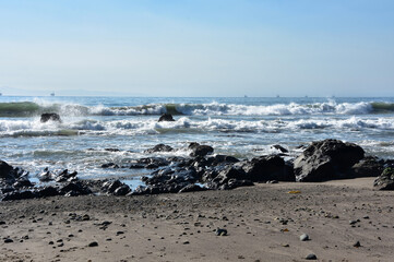 Waves Crashing at Tar Pits in Carpinteria