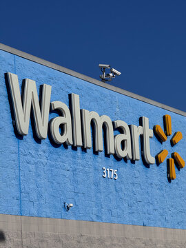 Titusville, Florida, USA, June 16, 2025: Walmart Supercenter in Titusville, FL - Titusville Supercenter located at 3175 Cheney Hwy. The Walmart logo is displayed on the facade.
