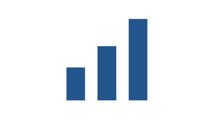 Blue Bar Chart Showing Upward Trend and Growth.