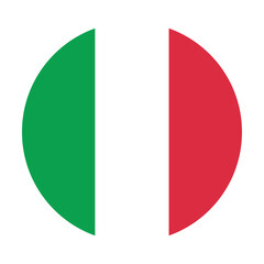 Round icon with the image of the Italy flag on a transparent background. SVG. Vector graphics