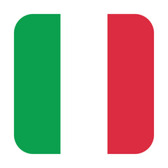 Square icon with the image of the Italy flag on a transparent background. SVG. Vector graphics