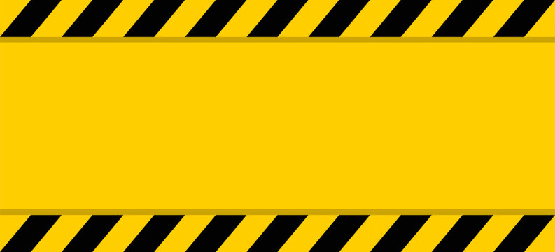 Warning tape with yellow and black caution stripes. Safety zone line tape for hazard alerts, construction areas, and restricted zones. Vector illustration.