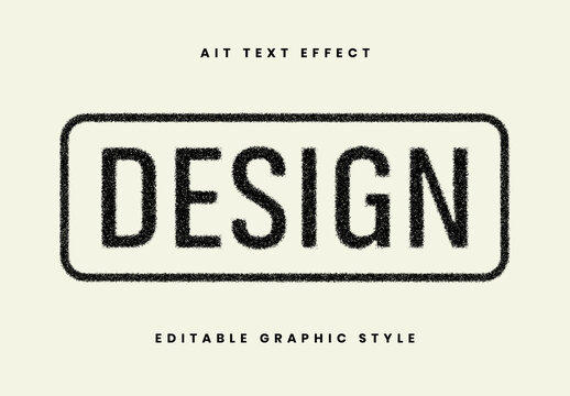 Black Rounded Grainy Grunge Stamp Text Effect