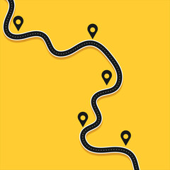 Roadmap template with location pins