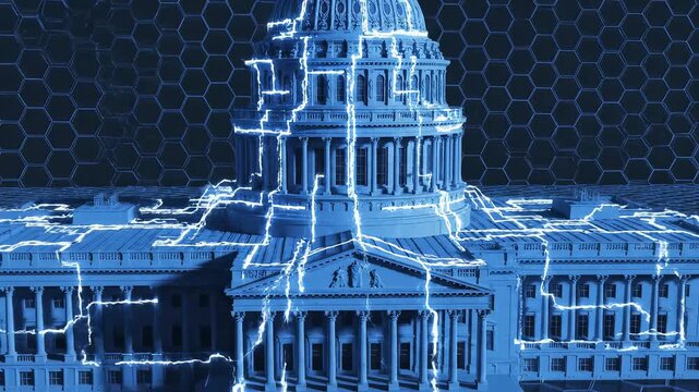 Capitol building with electric effects