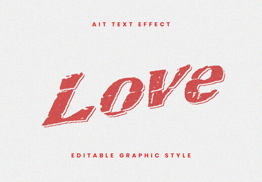 Red Distressed Retro Grunge Stamp Text Effect