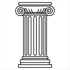 Obraz premium Classic Greek column icon for architecture and law