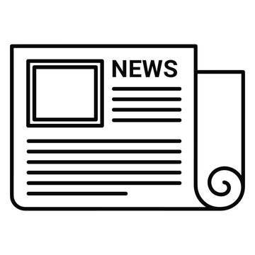 Newspaper line art icon for media and journalism