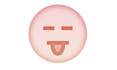 Obraz premium Playful emoji face with tongue sticking out a fun and quirky expression for social media and digital communication isolated on white