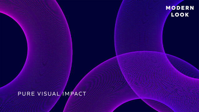 Purple wireframe circles for digital wallpaper, software interface background or high tech presentation layout for web development and cybersecurity theme