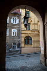 Radiceva ulica, an architectural detail in the Upper Town, Zagreb, Croatia