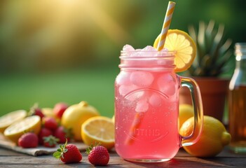 Mason Jar Pink Lemonade Backyard Picnic Refreshing Summer Sip Intimate Gathering