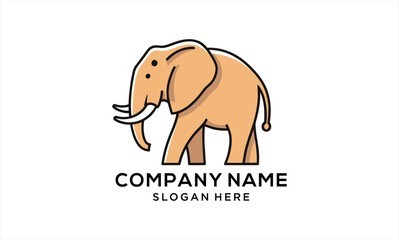 Obraz premium Cute Cartoon Elephant Logo Design for Company Branding.