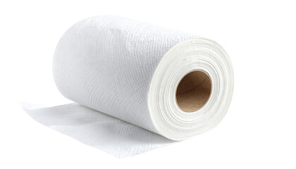 Fototapeta premium Roll of Toilet Paper Transparent PNG AI Generated Bathroom Hygiene Element