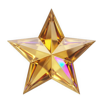 Iridescent golden star decoration