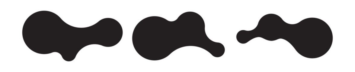 Set of abstract metaball shapes