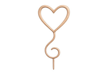 Obraz premium Wooden heart shape topper with swirl design