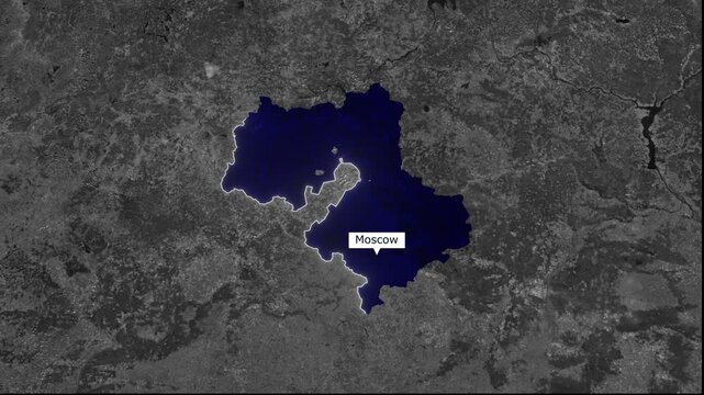 Moscow Russia Region Satellite Map With Highlighted Border Animation