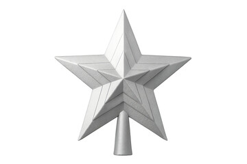 Obraz premium Silver christmas tree topper star celebrating holidays