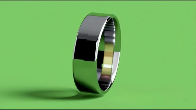 Green Screen Button Rotating on Green Background.
