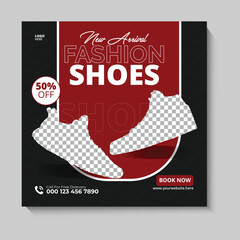 Modern Fashion Product Social Media Post Template for Watch and Shoes with Fashion Promotion with Stylish Creative Layout