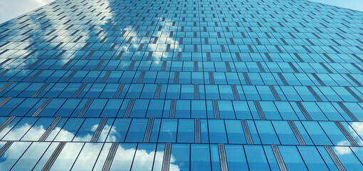 Office building. Glass skyscrapers in business center. Architecture, commercial real estate