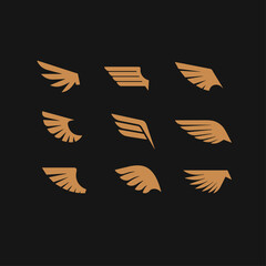Wings set logo icon flat vector design © Heisenberg1992