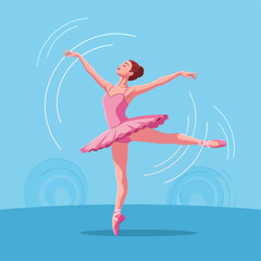 Young Female Ballet Dancer in Pink.